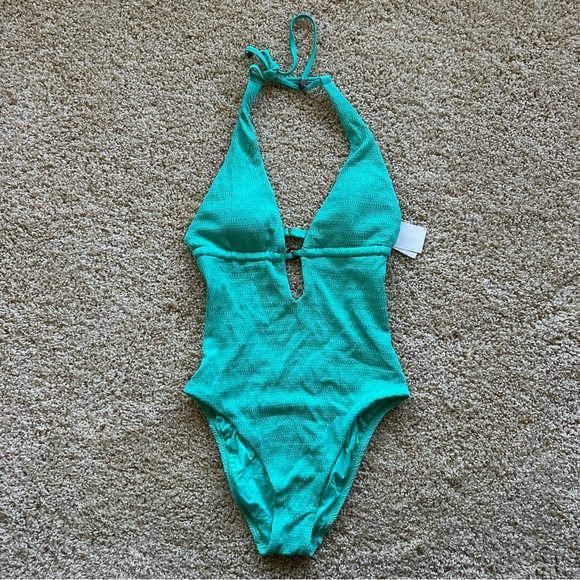 Trina Turk | Swim | Trina Turk Aqua Smocked Halter One Piece Swimsuit ...